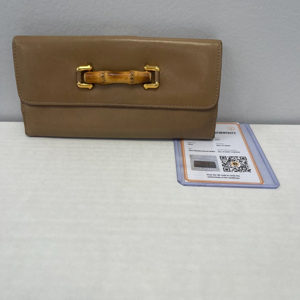 Gucci Bamboo Bi-Fold Leather Wallet in Tan - Preowned - Picture 10 of 10